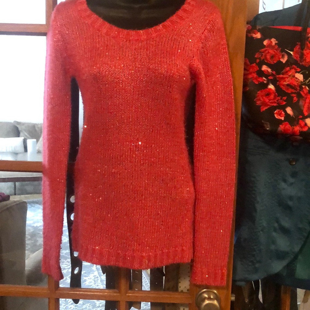 Rue21 long knit Watermelon sparkle sweater